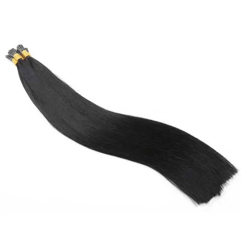 Kinky Straight I Tip Hair Extensions Brazilian Hair Pre Bonded Keratin Stick In Straight I Tip Hair Extensions 50 Strands/Pack