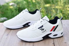 Men's leather sneakers Casual versatile shoes Outdoor non slip running footwear Fashion men