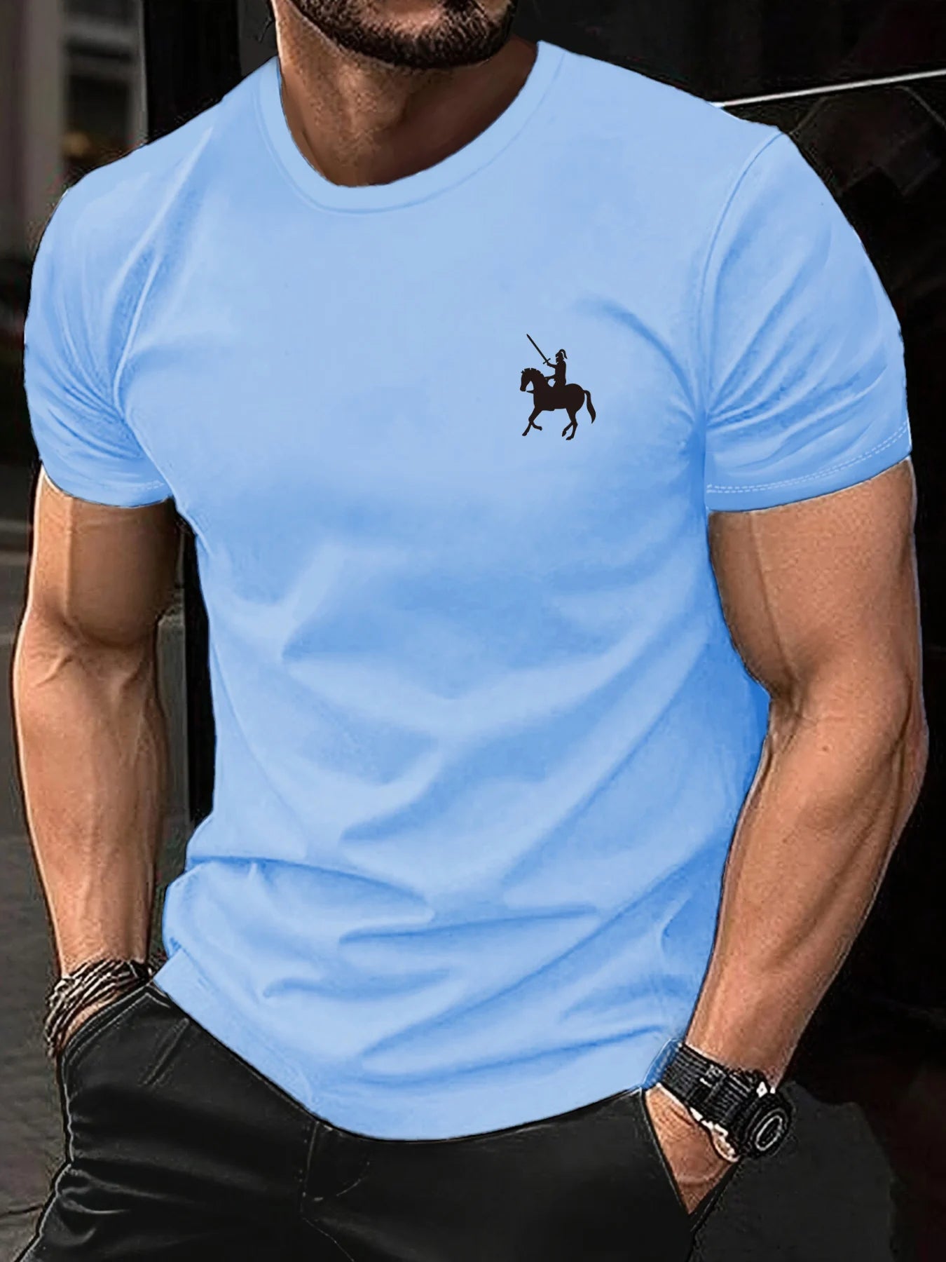 Men's summer 100 cotton fashionable casual loose sports