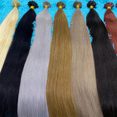 Human Hair Extensions Keratin K Tip Hot Fusion Human Hair Natural Hair Italy Keratin Glue Machine Remy Hair K Tip Straight