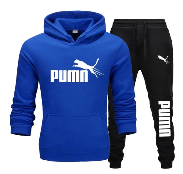 New Fashionable Fitness Jogging Casual Sportswear, Men's Hooded Sweatshirt Autumn and Winter Long Pants Two-piece Set