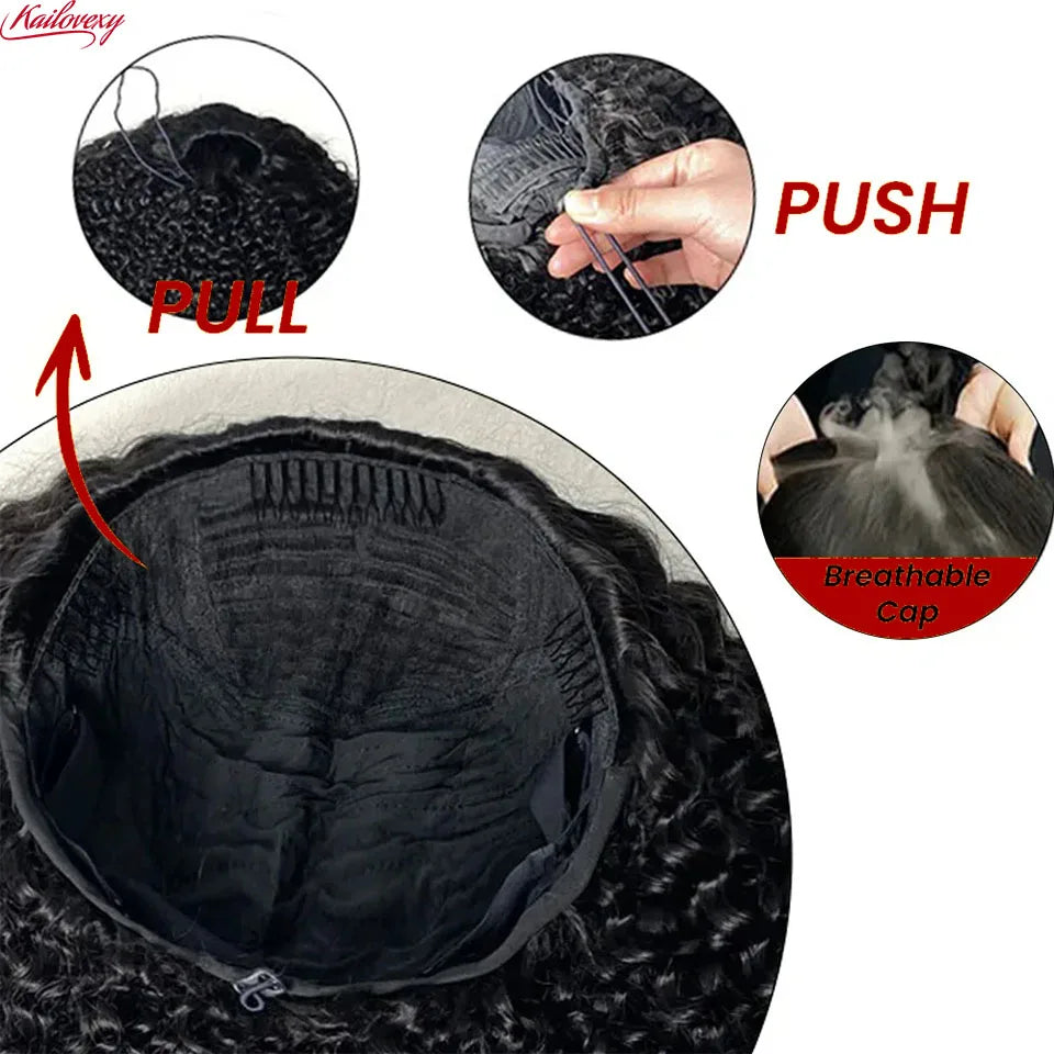 Body Wave 3 In 1 Half Wigs Human Hair Invisible Hairline Flip Over Glueless Wigs Human Hair 220% Density Beginner Friendly