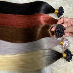 Human Hair Extensions Keratin K Tip Hot Fusion Human Hair Natural Hair Italy Keratin Glue Machine Remy Hair K Tip Straight