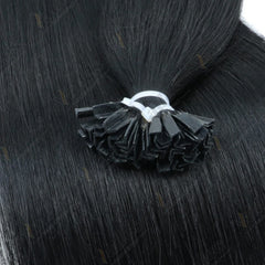 50s/Pack 50G K Tip Hair Extensions Human Hair Keratin Pre Bonded Hot Fusion Nail Tip Balayage Natural Silky Straight Extensions