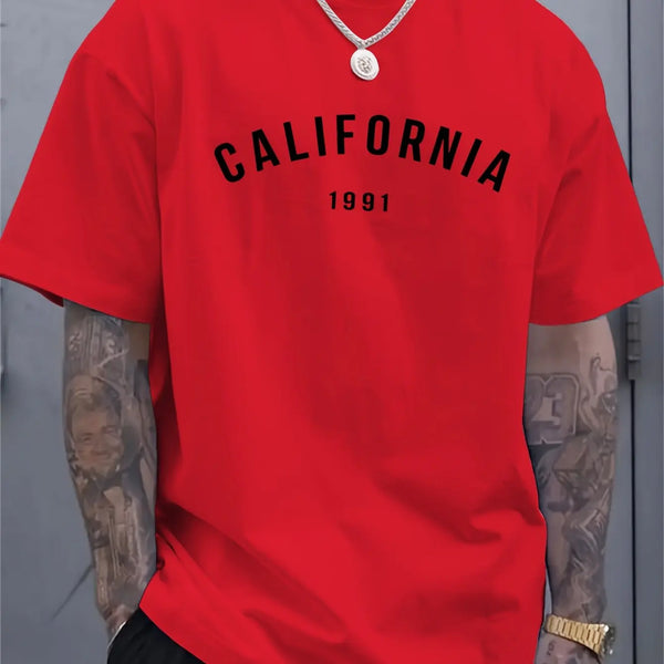 Men's summer 100% pure cotton fashionable casual loose sports California