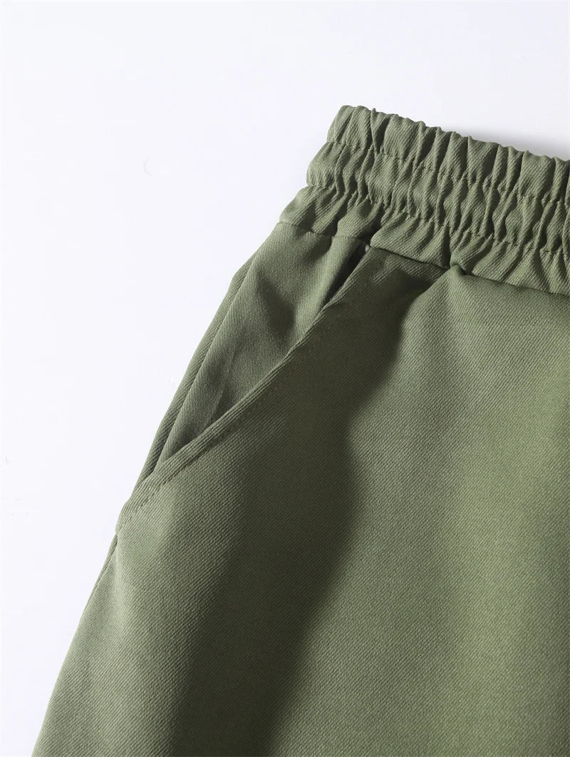 2024 New Cargo Pants Men's Loose Straight sports Clothing Solid color sweatpants Versatile Joggers Woven Casual Male Trousers