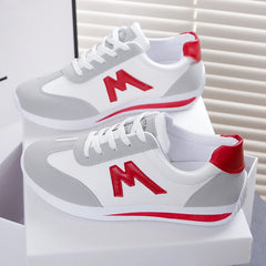 Round Head Deep Mouth Sneakers Light Versatile Breathable Cross Lace Casual Sports White Shoes Forrest Gump Shoe