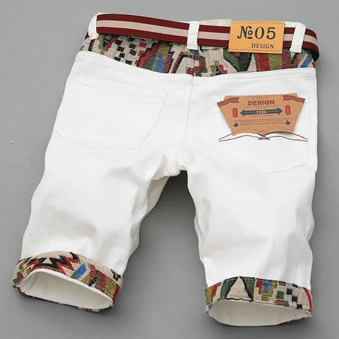 2026 New Summer Thin Embroidered Trendy Denim Shorts Men's and Korean Pants