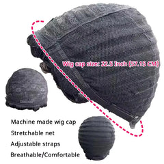 Pixie Cut Human Hair Wig 6" Layered Short Loose Curly With Bangs Remy Brazilian Hair Rose Net Cap Full Machine Made Wigs