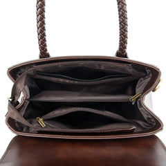 Retro High Quality Oil Leather Women Top-handle Shoulde Bags Vintage Casual Totes Trendy Lock Designer Handbag Small