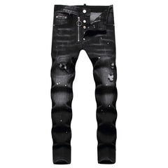 New Mens Ripped Jeans Dsq2 Men Skinny Jeans Light Blue Holes Pants Quality Male Stretch Slim Fashion Trousers Y2k