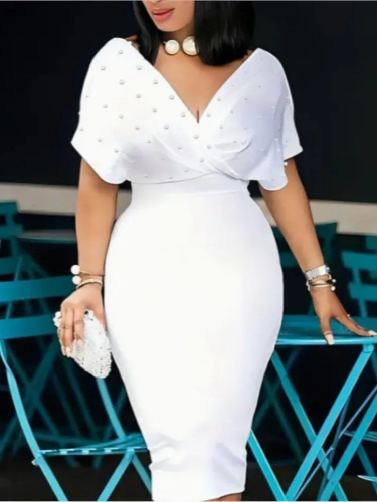 Fashion Party Dress For Wonen Sexy V Neck Package Hip Elegant Dresses 2025