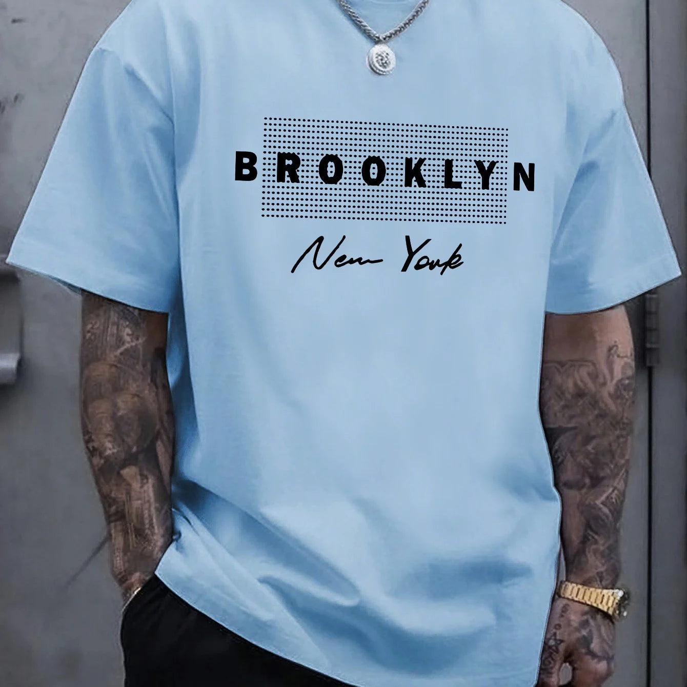 Men summer 100% pure cotton brooklyn new york