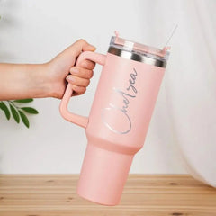  Custom Name Bingba Cup Car 40oz Large Capacity Portable Handle Cup 304 Stainless Steel Insulation Cup Coffee Insulation Cup