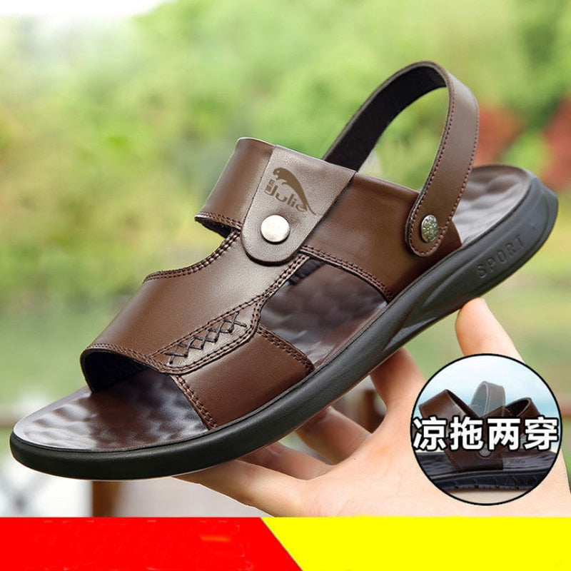 Size 38-47 Man Sandals 2022 Summer Beach Genuine Sandals Men Designer Shoes Men Open Shoes Men