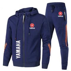Men's Yamaha logo printed sportswear warm sportswear set, men's autumn and winter jacket Yamaha men's clothing