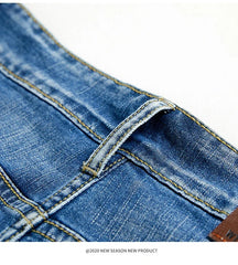 2026 Summer Shorts Jeans Men Denim Pants Stretch Dark Blue Fashion Design Men's Jeans Slim