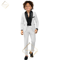 Children's dress suit, 2~16 years old boy wedding party dinner birthday tuxedo, elegant black shawl collar design concept