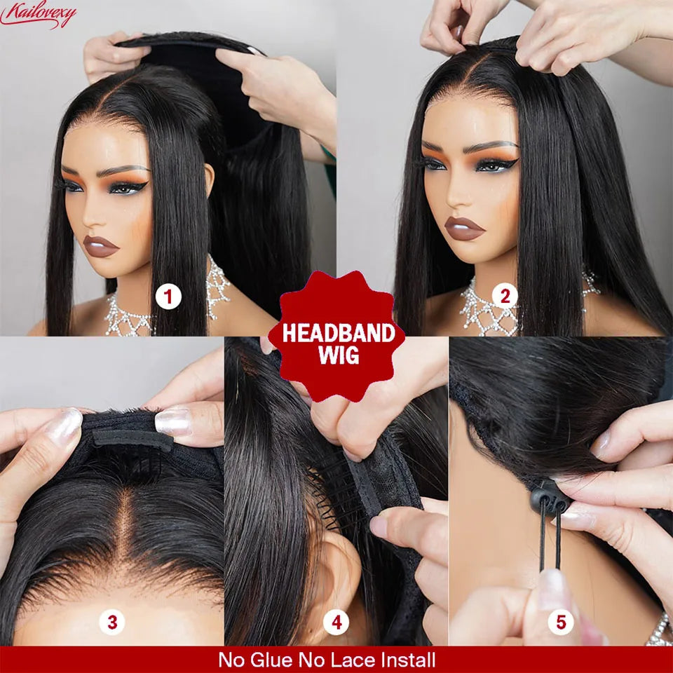 Body Wave 3 In 1 Half Wigs Human Hair Invisible Hairline Flip Over Glueless Wigs Human Hair 220% Density Beginner Friendly