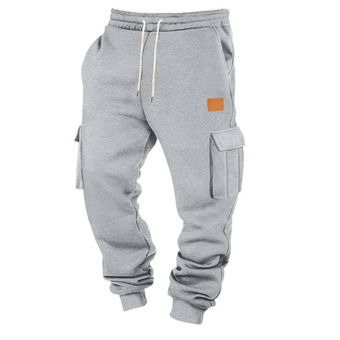 Men's Cargo Pants 2025 New Casual Loose Autumn Winter Straight Baggy Pants Multi-Pockets Solid Color Pinting Sweatpants ﻿