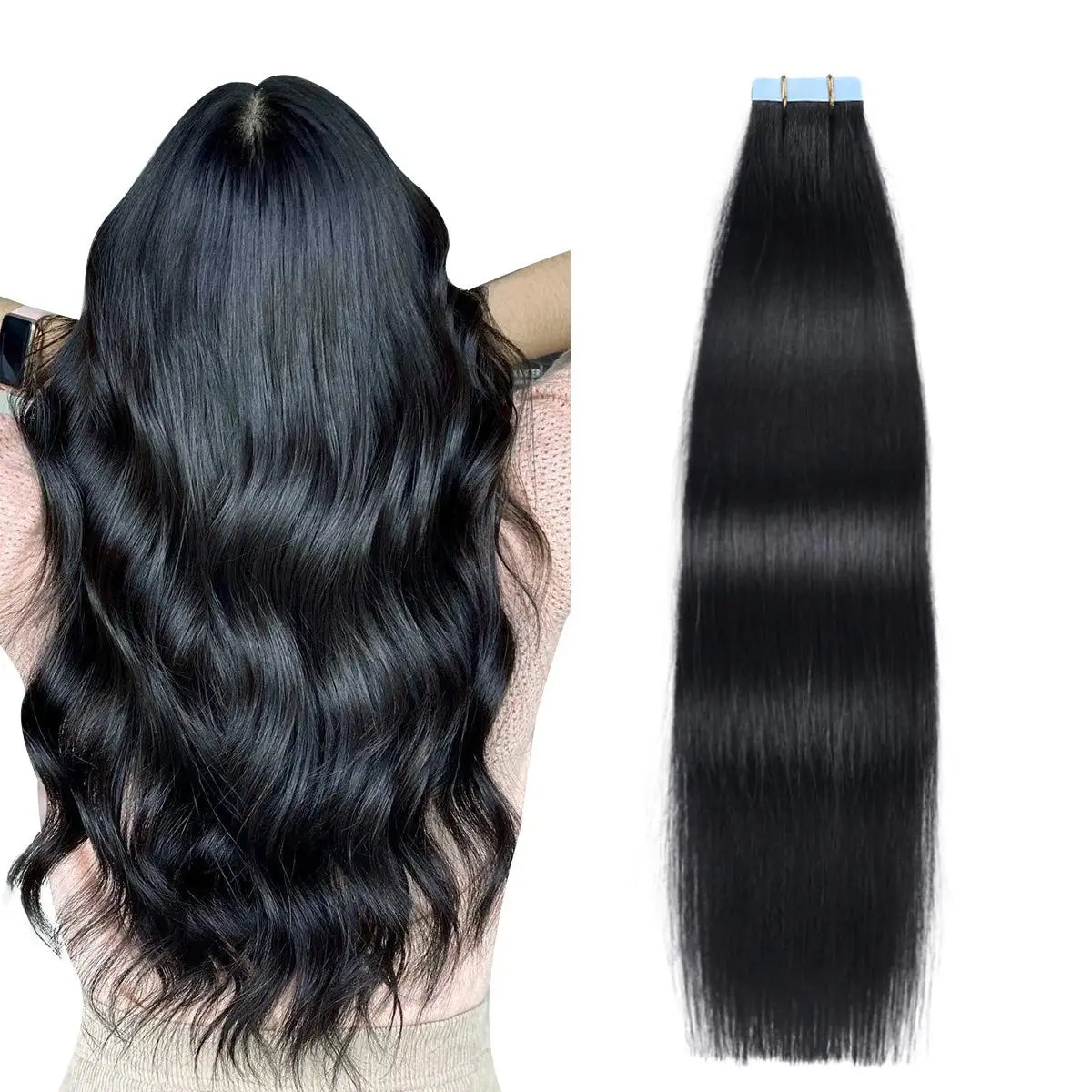 Tape in Hair Extensions Human Hair Seamless Tape in Hair Extensions Invisible Tape ins Virgin Remy Human Hair 50g/pack