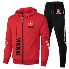 Men's Yamaha logo printed sportswear warm sportswear set, men's autumn and winter jacket Yamaha men's clothing