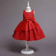 Summer Kids Dress For Girls Wedding Party Lace Bowknot Princess Dress For Children Elegant Pageant Birthday Formal Vestidos