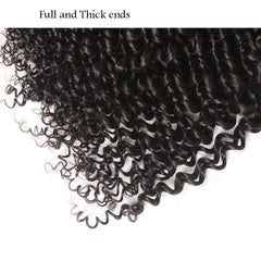 Short Kinky Curly Human Hair Bundles With Closure 100% Unprocessed Hair Weft Extensions Tissage Humain Hair Natural Remy Hair