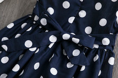 Summer Girls Short Sleeve Dress For Kids Polka Dot Dress Wedding Birthday Party Vestidos 3 6 7 9 12Year Children Casual Clothing