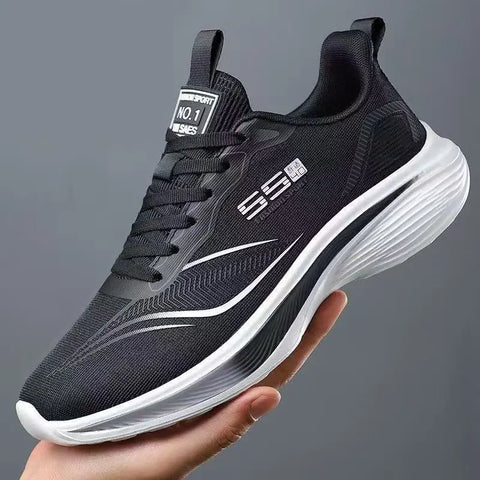 Men Breathable Mesh Running Shoes Lightweight Non Slip Soft Sole Casual Sneakers for Spring Summer