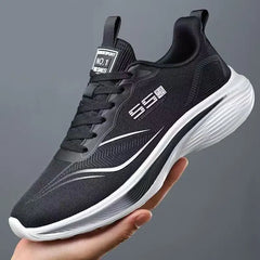 Men Breathable Mesh Running Shoes Lightweight Non Slip Soft Sole Casual Sneakers for Spring Summer