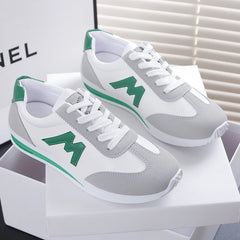 Round Head Deep Mouth Sneakers Light Versatile Breathable Cross Lace Casual Sports White Shoes Forrest Gump Shoe