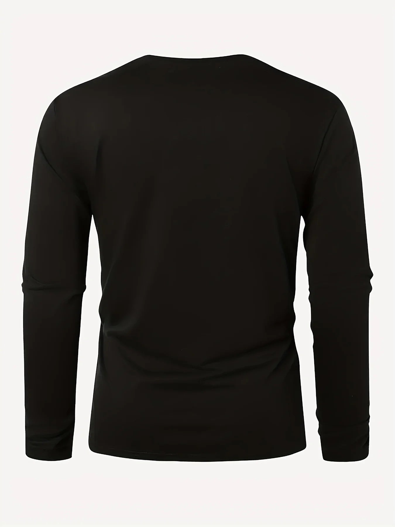 Men's 100% pure cotton loose and comfortable sports and leisure letter printed round neck long sleeved T-shirt top