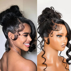 Hidden Strap Body Wave 360 HD Full Lace Front Wigs Human Hair Pre Plucked 12A Glueless Brazilian Virgin Wig With Drawstring