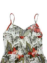 Women's Lace Patchwork Tropical Print Long Cami Dress, Elegant