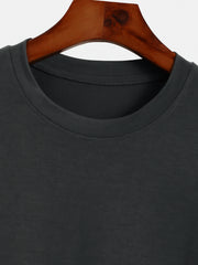 New long-sleeved T-shirt men's printed round neck long-sleeved T-shirt trend versatile casual tops men's clothing summer