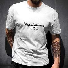 Newest Pepe Jeans London T Shirt Summer Men Short Sleeve Popular Fashion 100%Cotton Tops