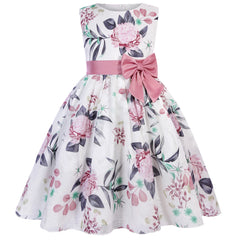 Bridesmaid Dress for Girls with Bow Decoration Special Occasion Children's Flower Girl Costume Suitable for Wedding Banquet