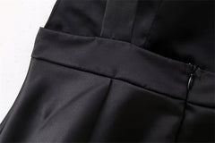 Black Backless Mini Skirt For Women Off The Shoulder Hollowed Out Fashion Sleeveless Party Dress Sexy A-line Tie Bow Club 2024