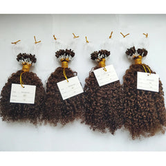 Micrlink Hair Extensions Human Hair Kinky Curly For Black Women Double Drawn Micro Ring Loop Hair Extensions Human Hair Color 4
