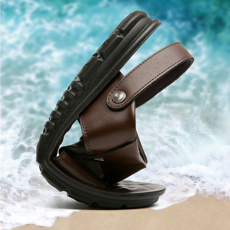 Size 38-47 Man Sandals 2022 Summer Beach Genuine Sandals Men Designer Shoes Men Open Shoes Men