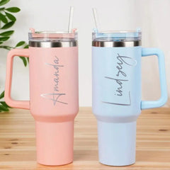  Custom Name Bingba Cup Car 40oz Large Capacity Portable Handle Cup 304 Stainless Steel Insulation Cup Coffee Insulation Cup