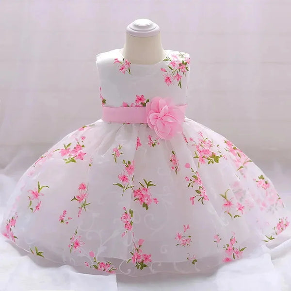 Baby Girls Party Dresses For 1st Birthday Wedding Dress Newborn Elegant Flower Girl Princess Dress Sleeveless Children Dresses
