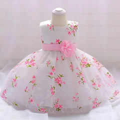 Baby Girls Party Dresses For 1st Birthday Wedding Dress Newborn Elegant Flower Girl Princess Dress Sleeveless Children Dresses