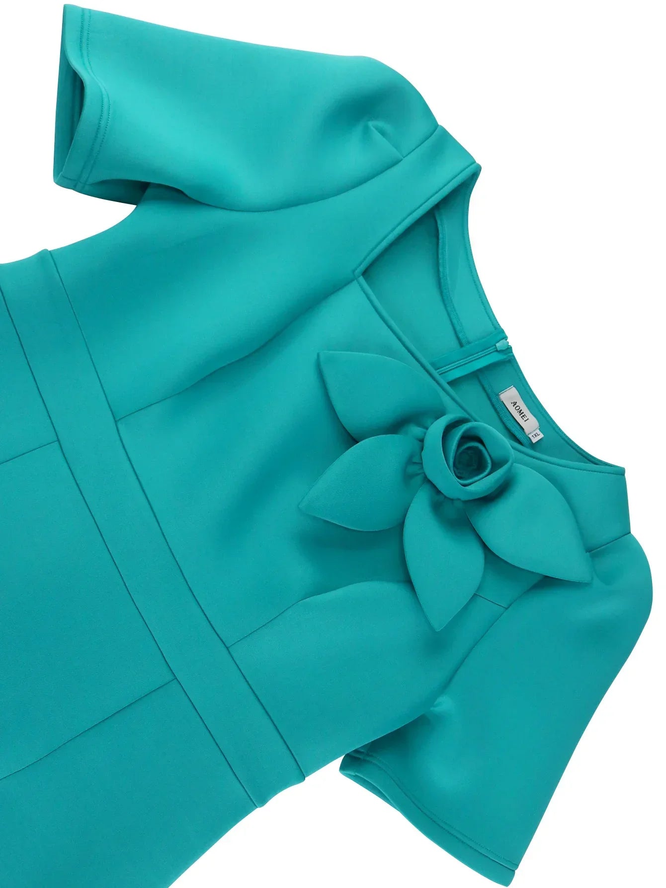 Elegant Women's Dress 3D Floral Short Sleeved High Waisted Slim Fit Luxurious Birthday Party Formal Evening Gowns  Plus Size 4XL