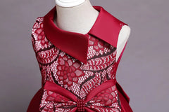 Baby Girl Bow Flower Dress 2-10 Year Children Girl Wedding Birthday Party Princess Dresses Kids Girl Gown