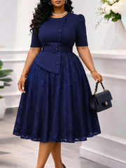Elegant Women Lace Dresses Birthday Wedding Prom Gown Evening Dress 2026 Summer Clothing Turkey Office Ladies Maxi Robes Wears