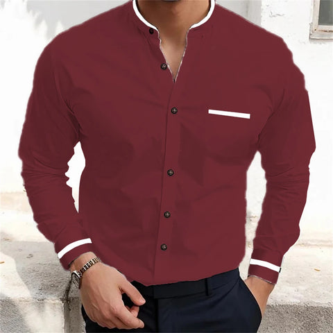 Men's Long Sleeve Shirts Plain Shirts Fashionable High Quality