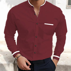 Men's Long Sleeve Shirts Plain Shirts Fashionable High Quality