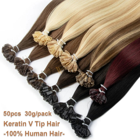 K Tip Hair Extensions Keratin Human Hair Hot Fusion Hair Extension European Hair Keratin Glue Machine Remy 12-20 inches
